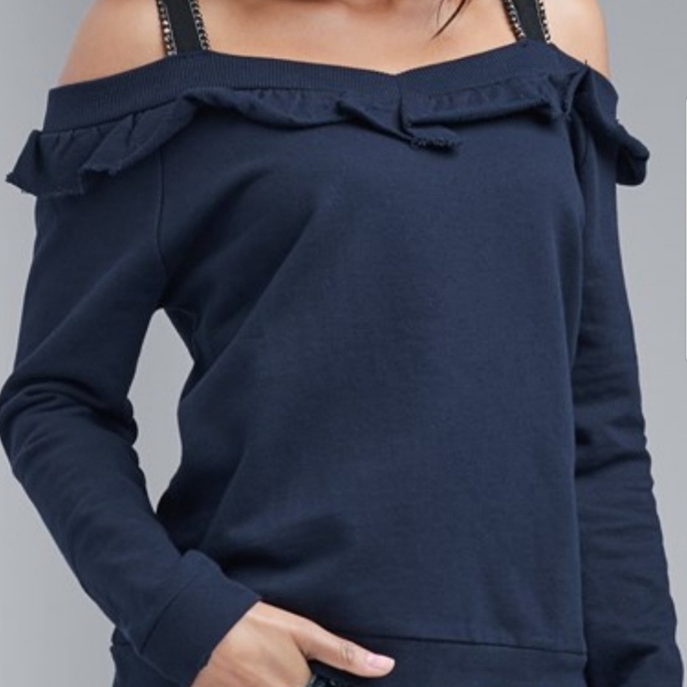 Ruffle Detail Sweatshirt